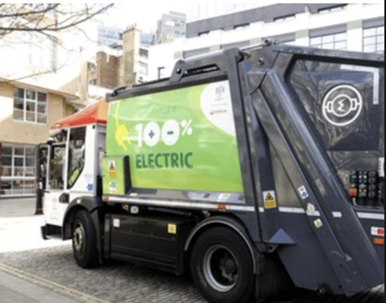 Camión eléctrico de recogida de residuos urbanos.