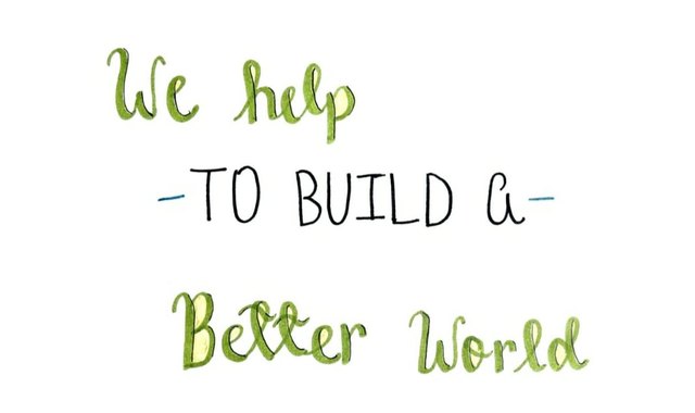 Aiesse Ambiental motto, handwritten: We help to build a Better World
